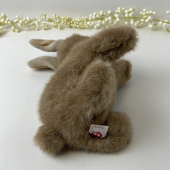 Vintage Bunny Ty 1997 Sandy Blond Bunny Brown Eye & Pink Nose Named Button - Picture 8 of 15